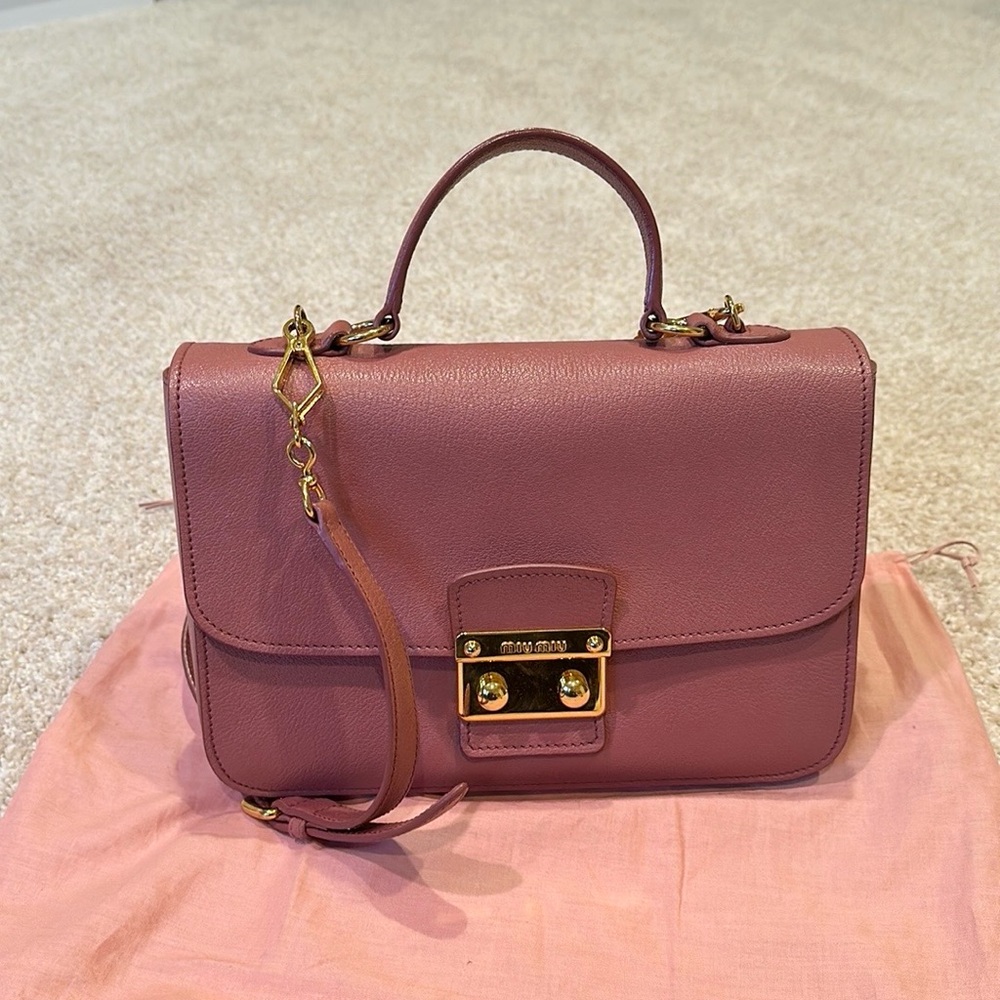 Miu Miu Madras Antico mauve pink crossbody bag